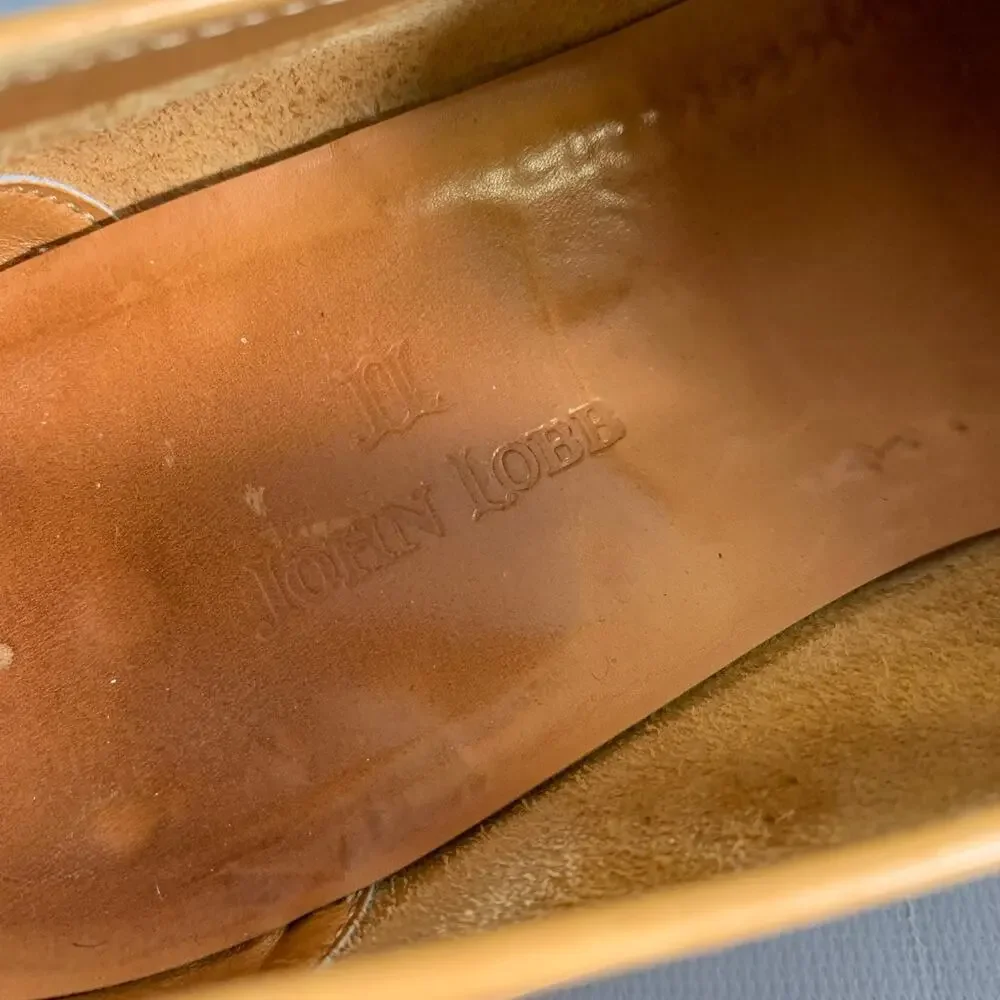 JOHN LOBB Size 9 Tan Leather Penny Loafers